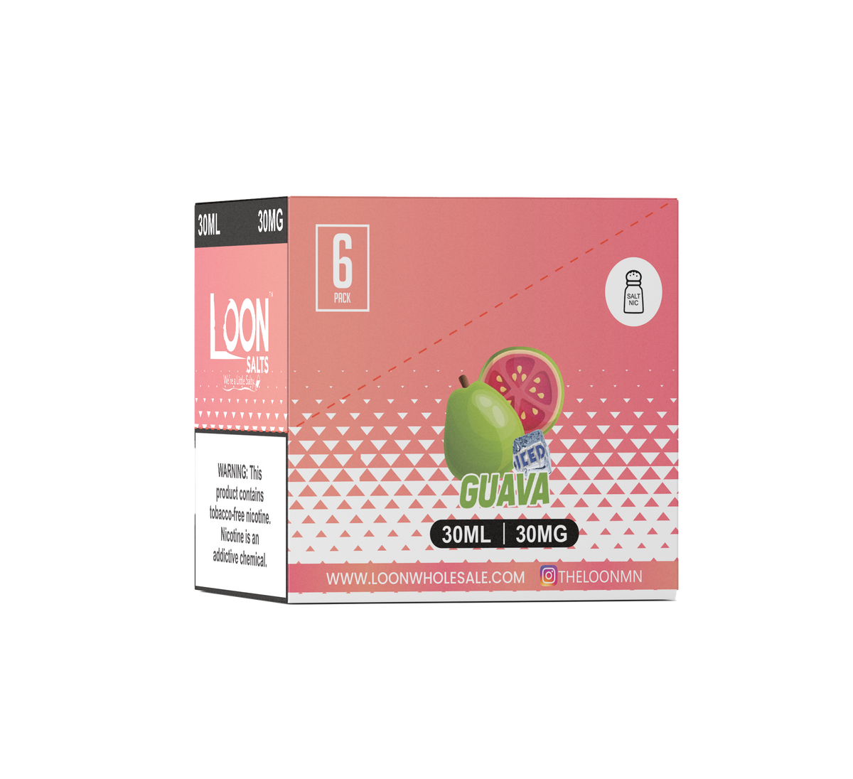 ZERO NICOTINE LOON SALTS 6PACK ICED GUAVA The Loon Wholesale