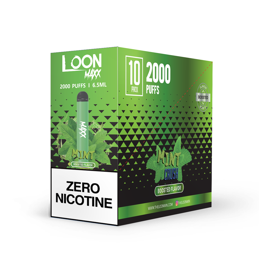 LOON MAXX ZERO NICOTINE 10PACK MINT CRUSH The Loon Wholesale