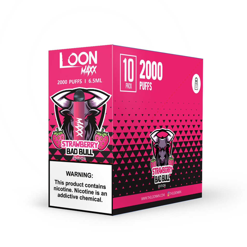 LOON MAXX 10-PACK - STRAWBERRY BAD BULL - The Loon Wholesale