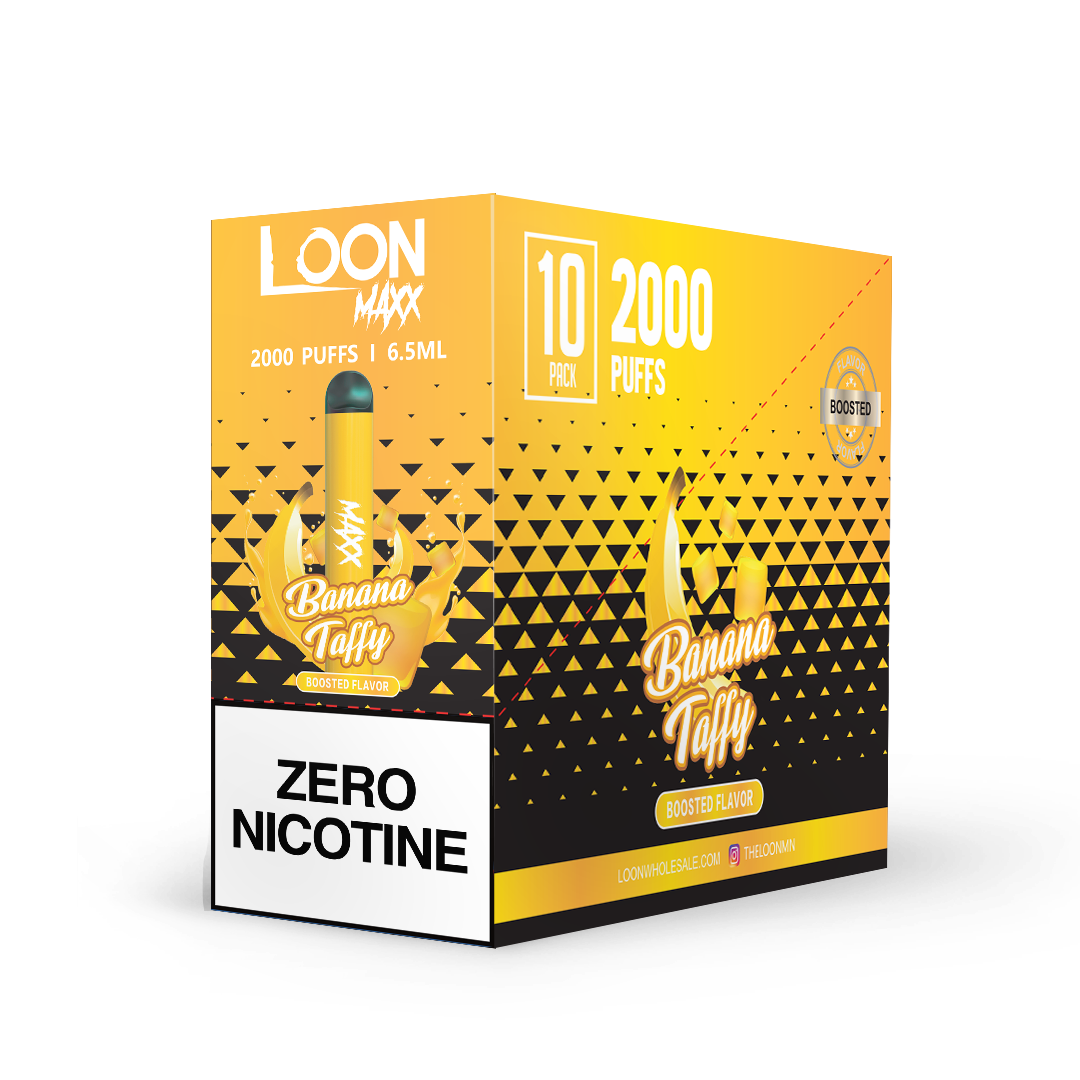 LOON MAXX ZERO NICOTINE 10-PACK - BANANA TAFFY – The Loon Wholesale