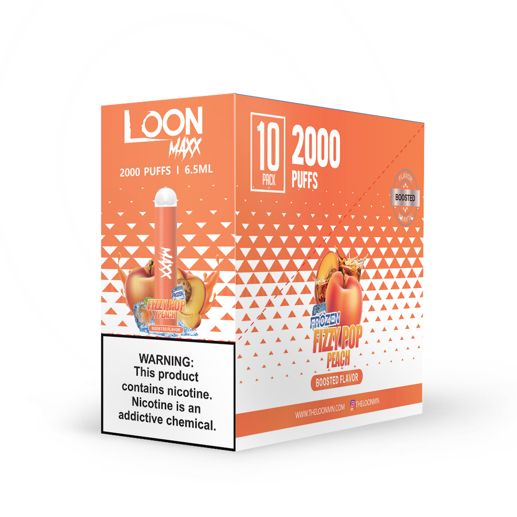 LOON MAXX 10-PACK - FROZEN FIZZY POP PEACH - The Loon Wholesale