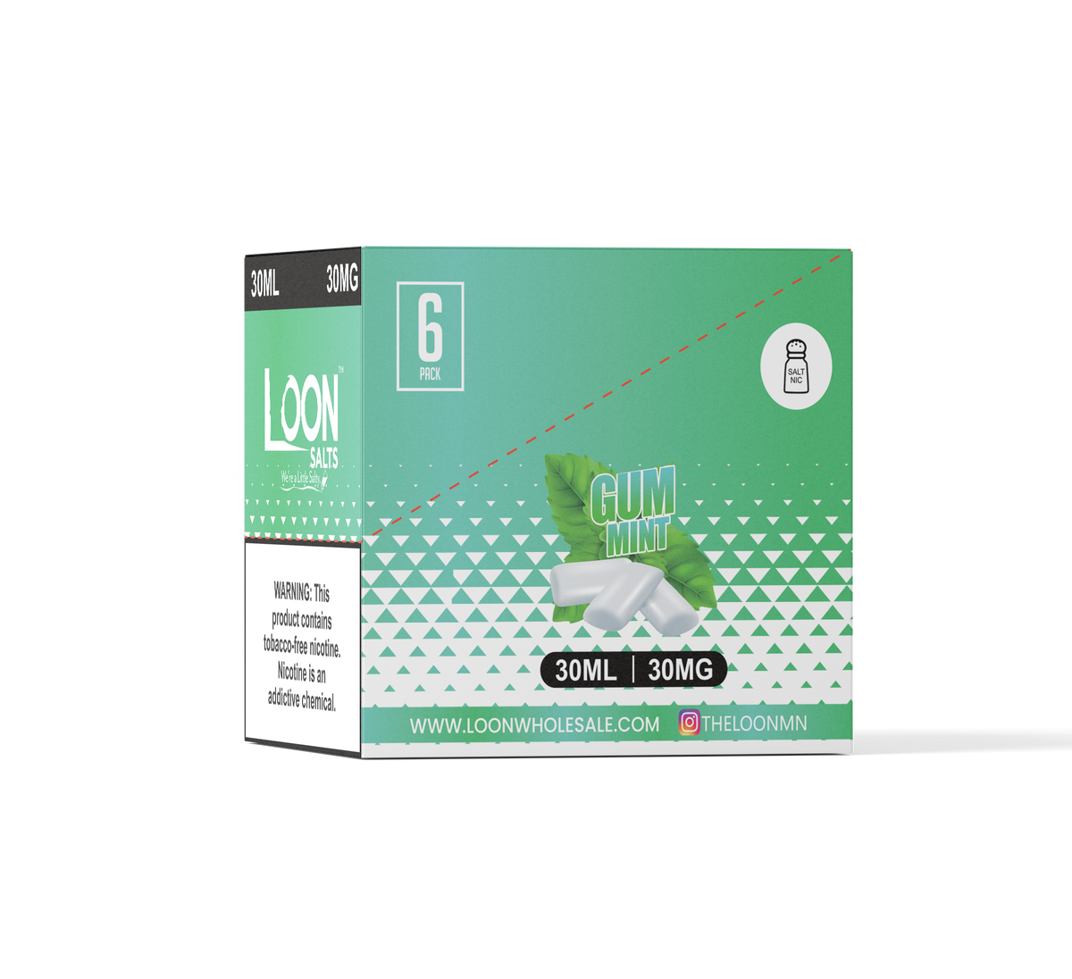 ZERO NICOTINE LOON SALTS 6-PACK - GUM MINT – The Loon Wholesale