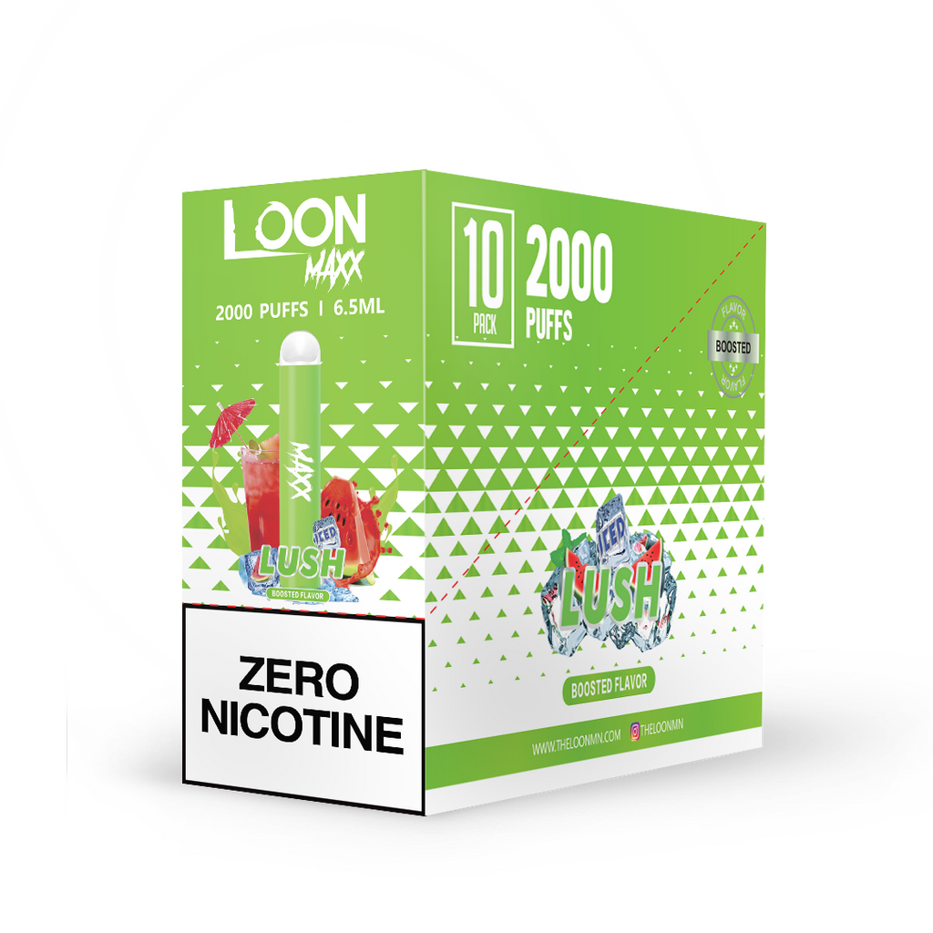 LOON MAXX ZERO NICOTINE 10PACK - ICED LUSH - The Loon Wholesale