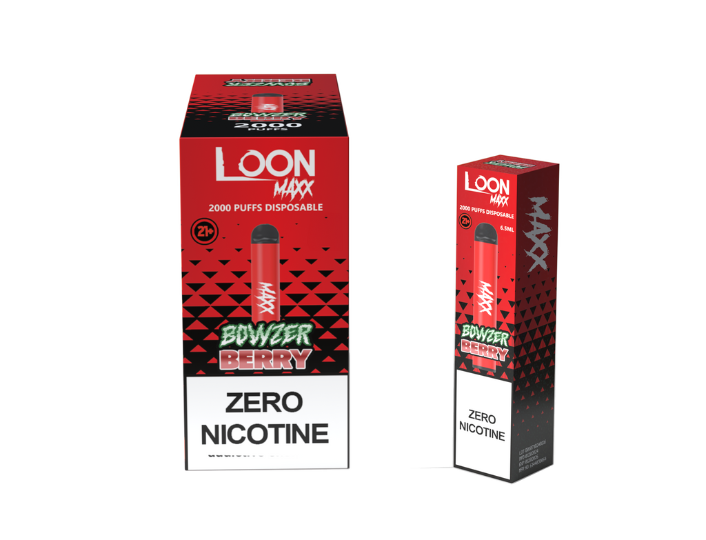 LOON MAXX ZERO NICOTINE 10-PACK - BOWZER BERRY - The Loon Wholesale