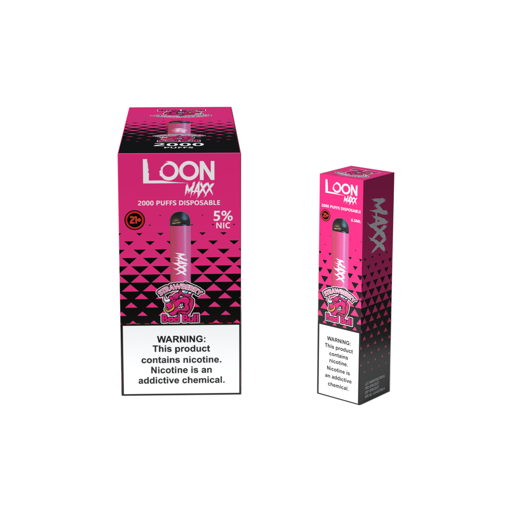 LOON MAXX 10-PACK - STRAWBERRY BAD BULL - The Loon Wholesale