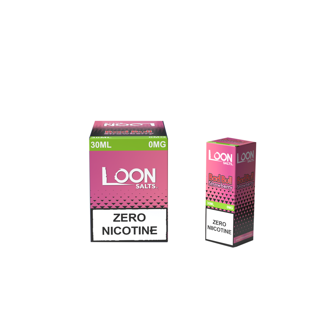 ZERO NICOTINE LOON SALTS 6-PACK - BAD BULL STRAWBERRY - The Loon Wholesale