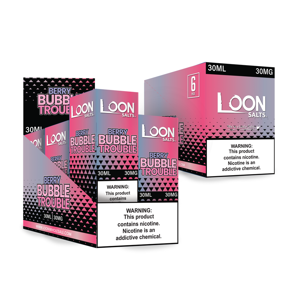 LOON SALTS 6-PACK - BERRY BUBBLE TROUBLE - The Loon Wholesale