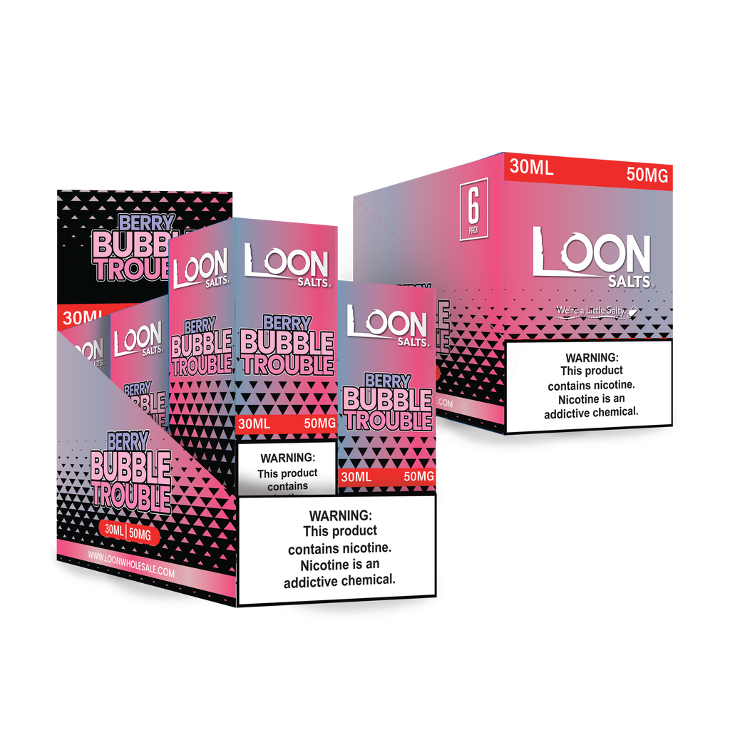 LOON SALTS 6-PACK - BERRY BUBBLE TROUBLE - The Loon Wholesale