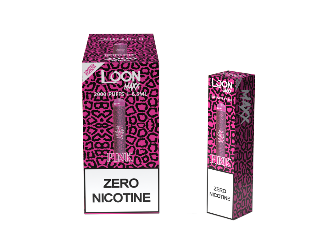 LOON MAXX ZERO NICOTINE 10-PACK - PINK - The Loon Wholesale