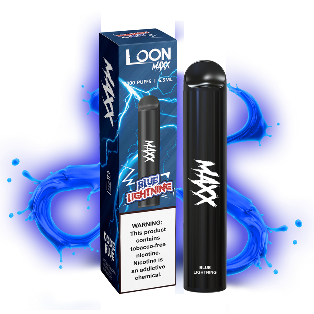 LOON MAXX ZERO NICOTINE 10PACK - BLUE LIGHTNING - The Loon Wholesale